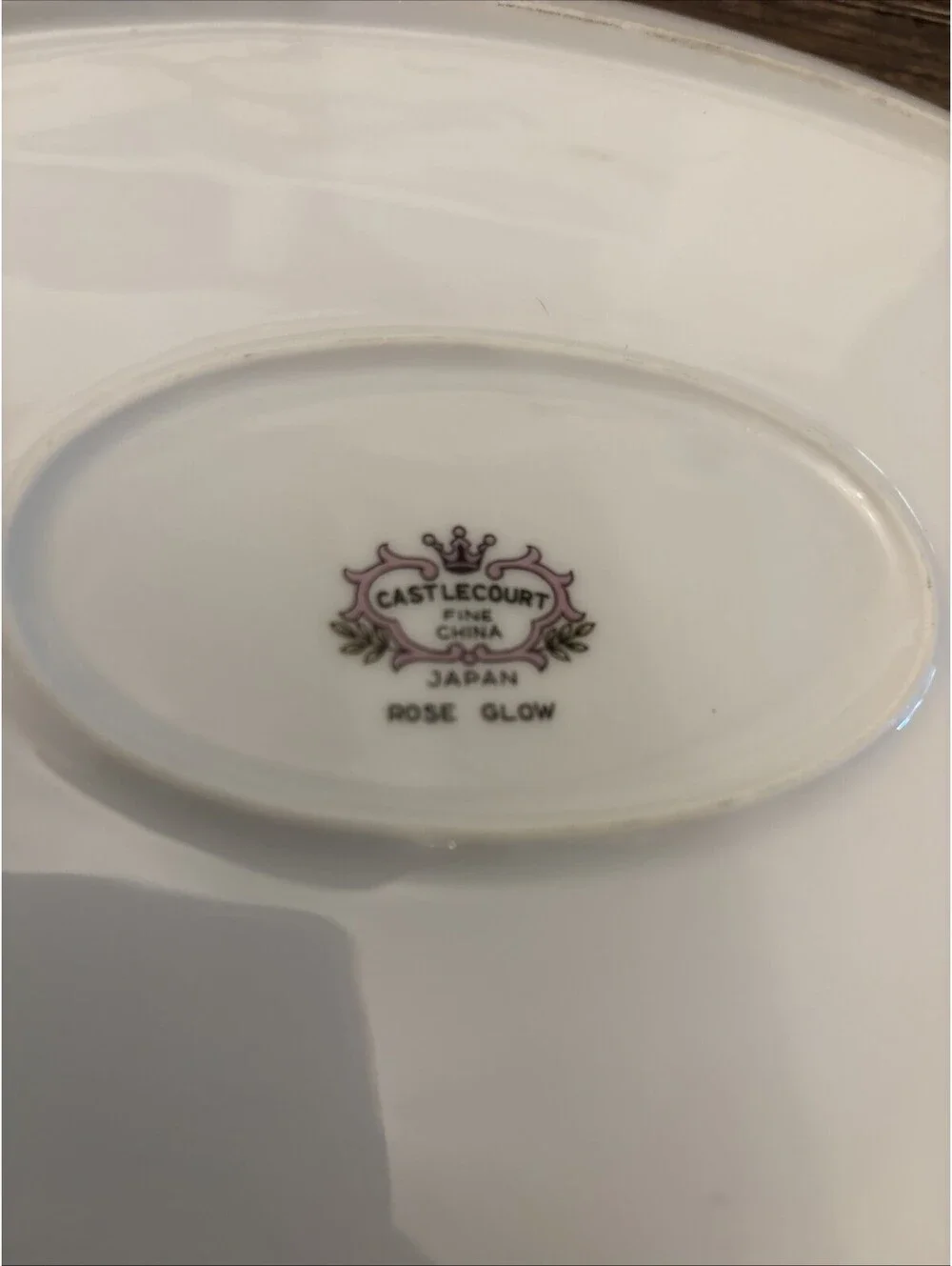 Castle Court Rose Glow Oval Serving Platter Made In Japan